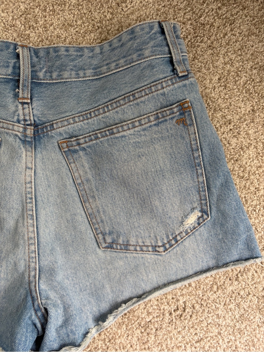Madewell Light Blue Distressed Denim Cutoff Shorts - Picture 8 of 9